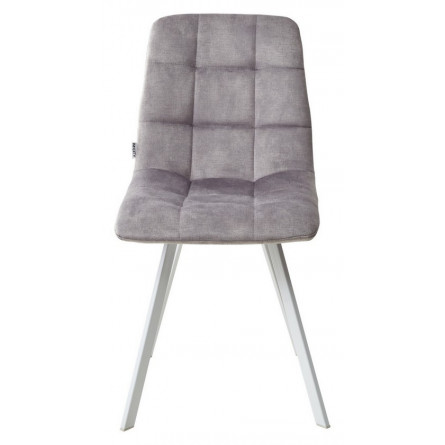 Стул CHILLI SQUARE PK6015-03 (VBP203) античный cеребристо-серый, велюр/ белый каркас М-City