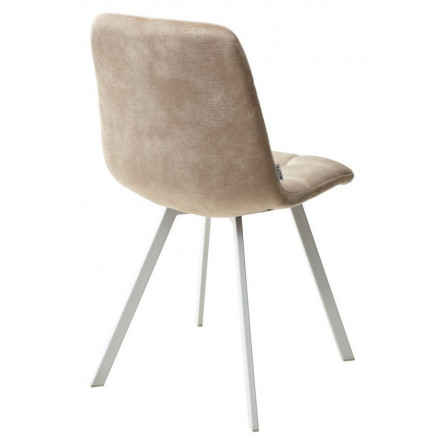 Стул CHILLI SQUARE PK6015-10(VBP210) античный бежевый, велюр/ белый каркас М-City