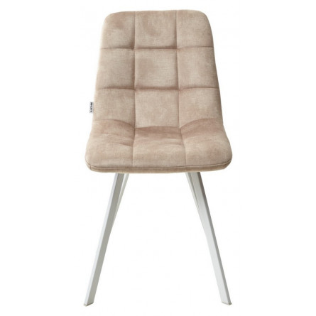 Стул CHILLI SQUARE PK6015-10(VBP210) античный бежевый, велюр/ белый каркас М-City