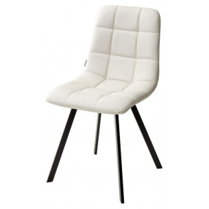 Стул CHILLI SQUARE HK017-01 светло-бежевый, PU/ черный каркас М-City