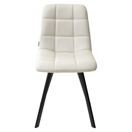 Стул CHILLI SQUARE HK017-01 светло-бежевый, PU/ черный каркас М-City