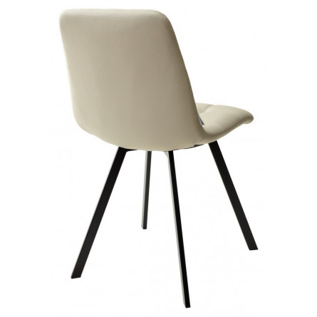 Стул CHILLI SQUARE HK017-02 серо-бежевый, PU/ черный каркас М-City