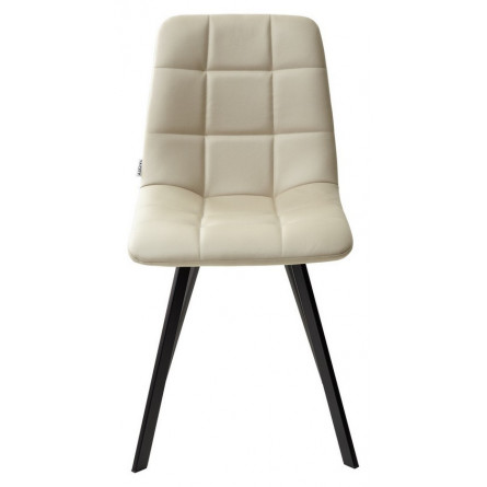 Стул CHILLI SQUARE HK017-02 серо-бежевый, PU/ черный каркас М-City