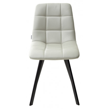 Стул CHILLI SQUARE HK017-03 светло-серый, PU/ черный каркас М-City