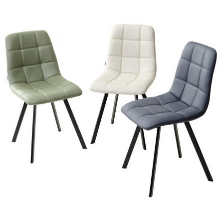 Стул CHILLI SQUARE HK017-15 серо-зеленый, PU/ черный каркас М-City