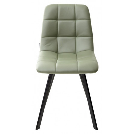 Стул CHILLI SQUARE HK017-15 серо-зеленый, PU/ черный каркас М-City