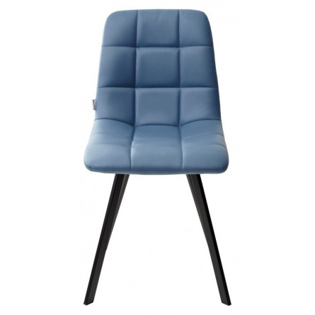 Стул CHILLI SQUARE HK017-17 глубокий голубой, PU/ черный каркас М-City