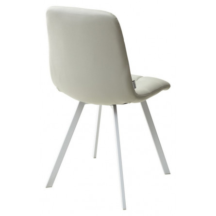 Стул CHILLI SQUARE HK017-03 светло-серый / белый каркас, PU М-City
