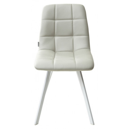 Стул CHILLI SQUARE HK017-03 светло-серый / белый каркас, PU М-City