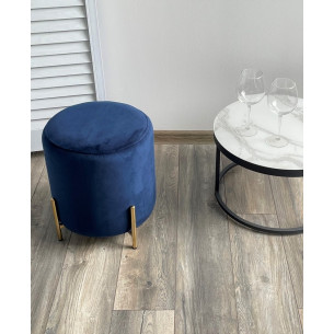Пуф для гостиной RICE BLUVEL-86 NAVY BLUE / GOLD М-City