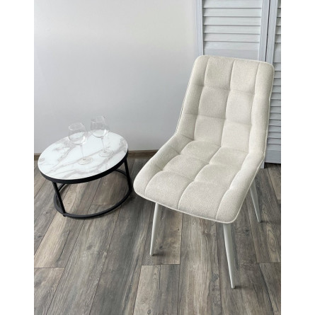 Стул CHIC WZ2042-01 молочный фактурный велюр/ белый каркас М-City