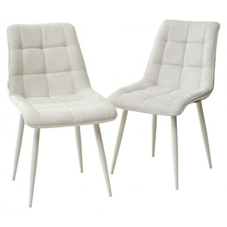 Стул CHIC WZ2042-18 белая галька, фактурный велюр/ белый каркас М-City
