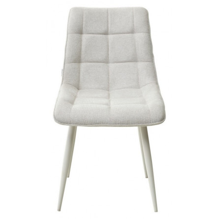 Стул CHIC WZ2042-18 белая галька, фактурный велюр/ белый каркас М-City