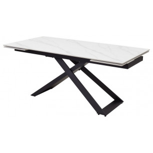 Стол LIVORNO 180 MATT WHITE MARBLE SINTERED STONE/ BLACK М-City