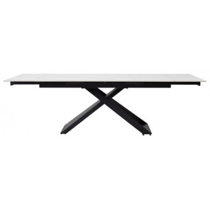 Стол LIVORNO 180 MATT WHITE MARBLE SINTERED STONE/ BLACK М-City