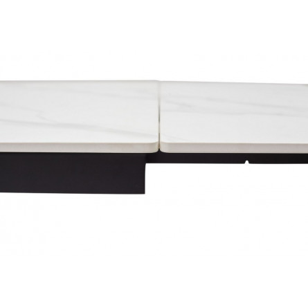 Стол LIVORNO 180 MATT WHITE MARBLE SINTERED STONE/ BLACK М-City
