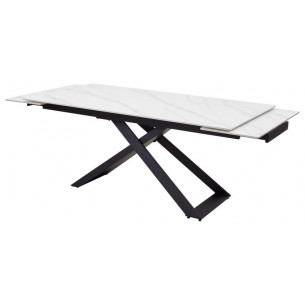Стол LIVORNO 180 MATT WHITE MARBLE SINTERED STONE/ BLACK М-City