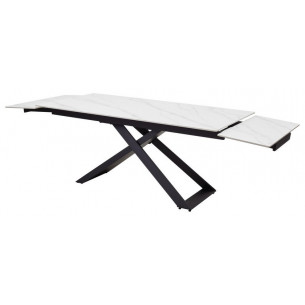 Стол LIVORNO 180 MATT WHITE MARBLE SINTERED STONE/ BLACK М-City