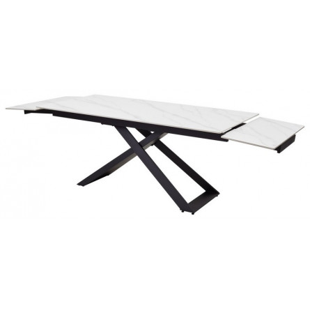 Стол LIVORNO 180 MATT WHITE MARBLE SINTERED STONE/ BLACK М-City