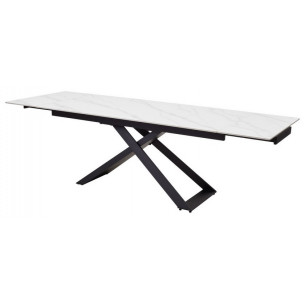 Стол LIVORNO 180 MATT WHITE MARBLE SINTERED STONE/ BLACK М-City