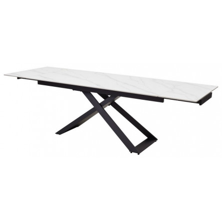 Стол LIVORNO 180 MATT WHITE MARBLE SINTERED STONE/ BLACK М-City