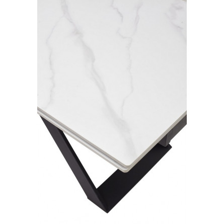 Стол LIVORNO 180 MATT WHITE MARBLE SINTERED STONE/ BLACK М-City
