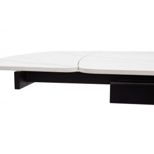 Стол RIVOLI 140 MATT WHITE MARBLE SINTERED STONE/ BLACK М-City