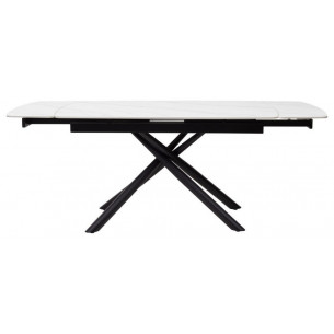 Стол RIVOLI 140 MATT WHITE MARBLE SINTERED STONE/ BLACK М-City