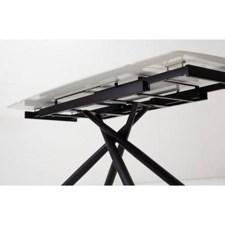 Стол RIVOLI 140 MATT WHITE MARBLE SINTERED STONE/ BLACK М-City