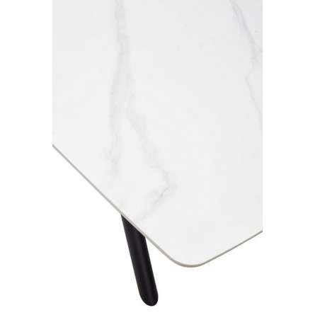 Стол RIVOLI 140 MATT WHITE MARBLE SINTERED STONE/ BLACK М-City