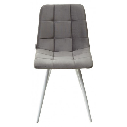 Стул UNO 25 СВЕТЛО-СЕРЫЙ 26, велюр / БЕЛЫЙ, М-City