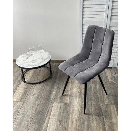 Стул UNO 25 СЕРЫЙ 27, велюр / ЧЕРНЫЙ, М-City