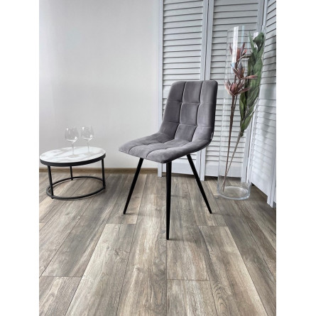 Стул UNO 25 СЕРЫЙ 27, велюр / ЧЕРНЫЙ, М-City