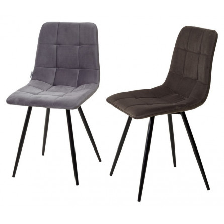 Стул UNO 25 СЕРЫЙ 27, велюр / ЧЕРНЫЙ, М-City