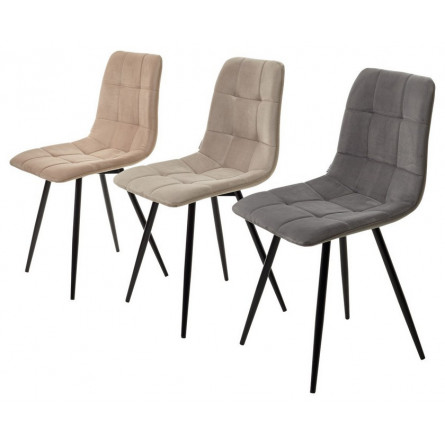 Стул UNO 25 СЕРЫЙ 27, велюр / ЧЕРНЫЙ, М-City