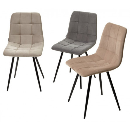 Стул UNO 25 СЕРЫЙ 27, велюр / ЧЕРНЫЙ, М-City