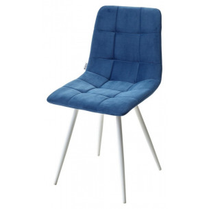 Стул UNO 25 СИНИЙ 29, велюр / БЕЛЫЙ, М-City