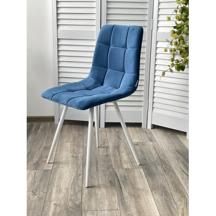 Стул UNO 25 СИНИЙ 29, велюр / БЕЛЫЙ, М-City