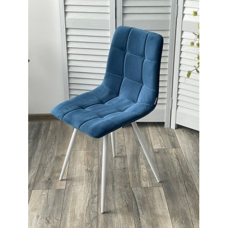 Стул UNO 25 СИНИЙ 29, велюр / БЕЛЫЙ, М-City