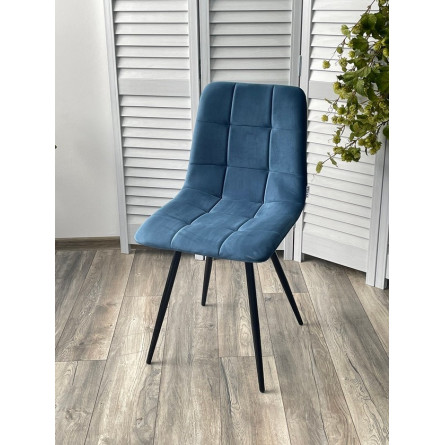 Стул UNO 25 СИНИЙ 29, велюр / ЧЕРНЫЙ, М-City
