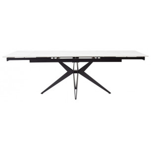Стол FORIO 160 MATT WHITE MARBLE SINTERED STONE/ BLACK М-City