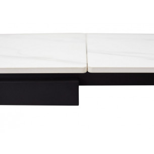Стол FORIO 160 MATT WHITE MARBLE SINTERED STONE/ BLACK М-City