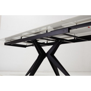 Стол FORIO 160 MATT WHITE MARBLE SINTERED STONE/ BLACK М-City