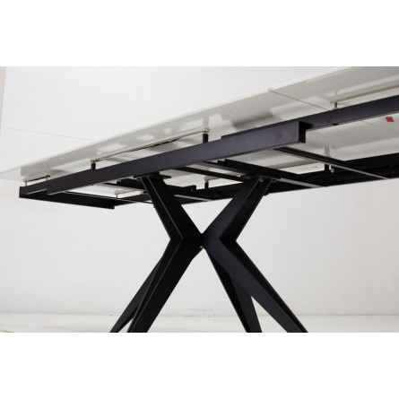 Стол FORIO 160 MATT WHITE MARBLE SINTERED STONE/ BLACK М-City