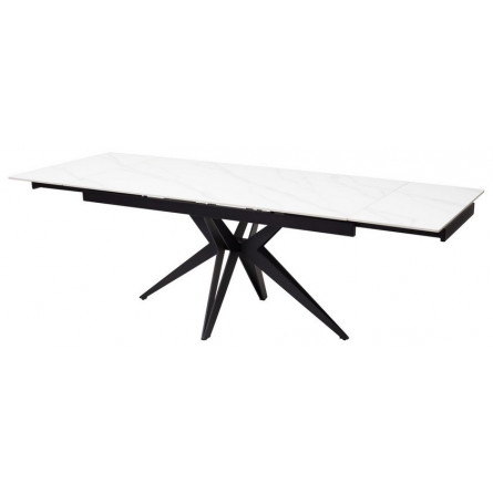 Стол FORIO 160 MATT WHITE MARBLE SINTERED STONE/ BLACK М-City