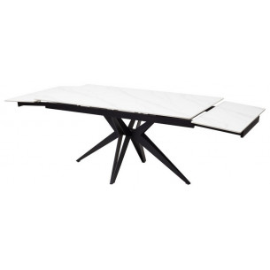 Стол FORIO 160 MATT WHITE MARBLE SINTERED STONE/ BLACK М-City