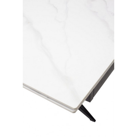 Стол FORIO 160 MATT WHITE MARBLE SINTERED STONE/ BLACK М-City