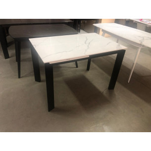 Стол CORNER 120 GLOSS STATUARIO WHITE SINTERED STONE / BLACK М-City