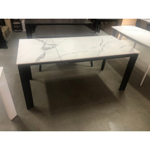 Стол CORNER 120 GLOSS STATUARIO WHITE SINTERED STONE / BLACK М-City
