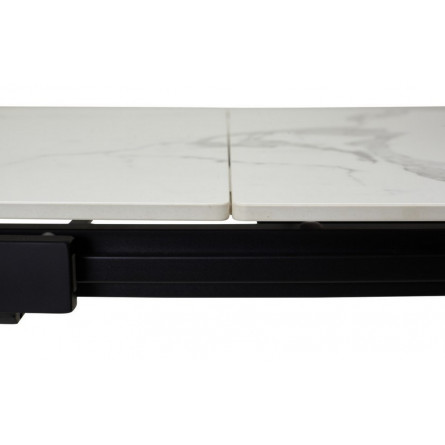 Стол CORNER 120 GLOSS STATUARIO WHITE SINTERED STONE / BLACK М-City